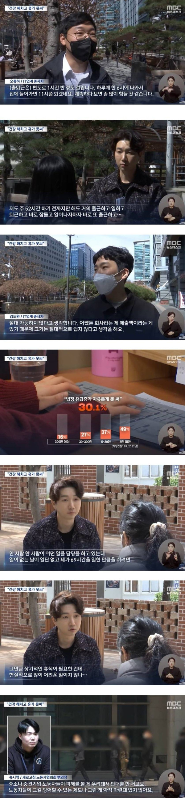 주 69시간제에 대한 직장인들 인터뷰