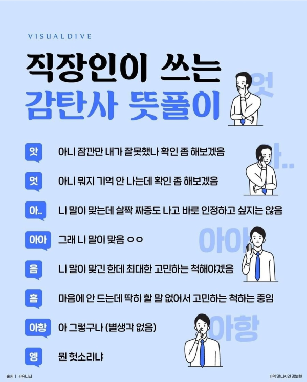 직장인이 쓰는 감탄사 뜻풀이